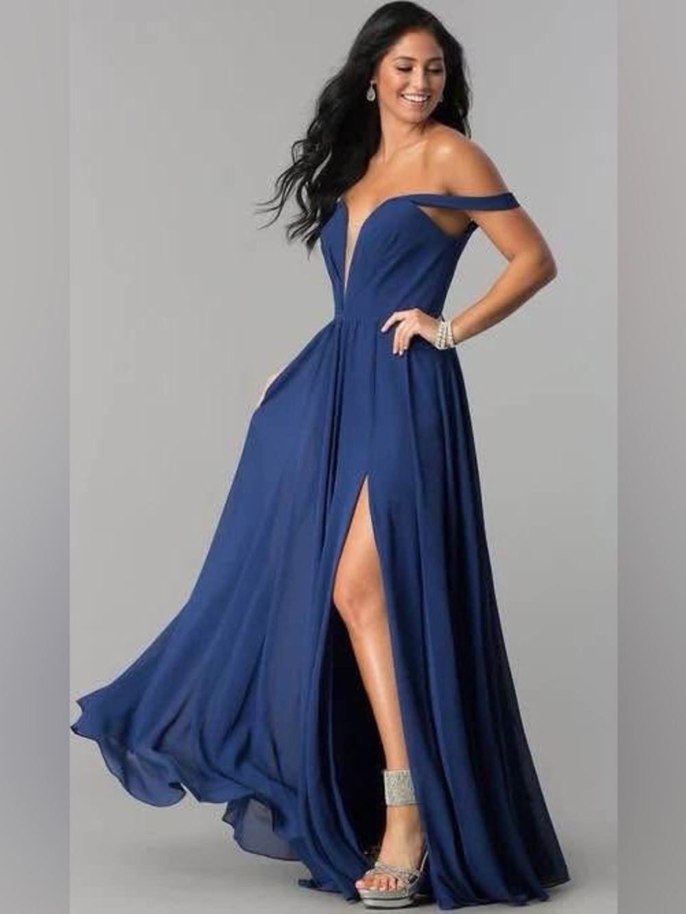 Faviana Navy Prom Dress
